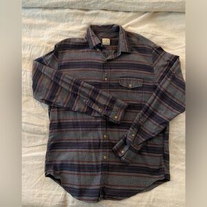 J. Crew - Long Sleeve Button Down - Large - Grey stripe with maroon & navy